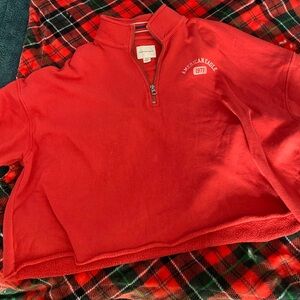 American Eagle Red Cropped Sweatshirt